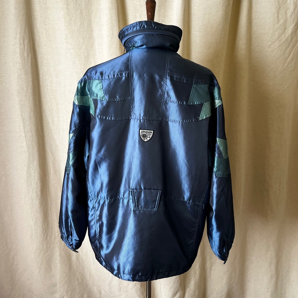 Vintage 1990s Spyder Ski Jacket Blue Teal Colorblock Men's XL Thinsulate - Picture 4 of 12